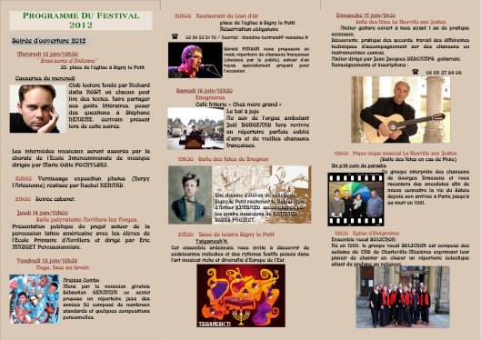 Programme du Festival des Petits Signes Musicaux